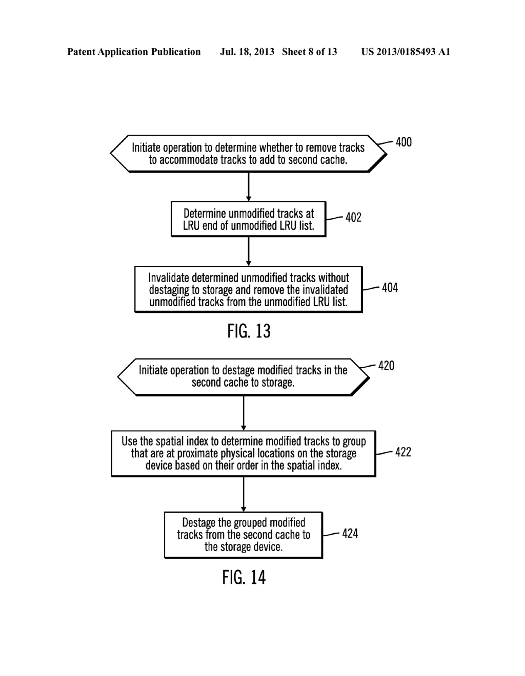 MANAGING CACHING OF EXTENTS OF TRACKS IN A FIRST CACHE, SECOND CACHE AND     STORAGE - diagram, schematic, and image 09