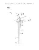 VIBRATION ABSORBING DEVICE FOR A WIND TURBINE AND METHOD OF ABSORBING     VIBRATIONS IN A WIND TURBINE diagram and image