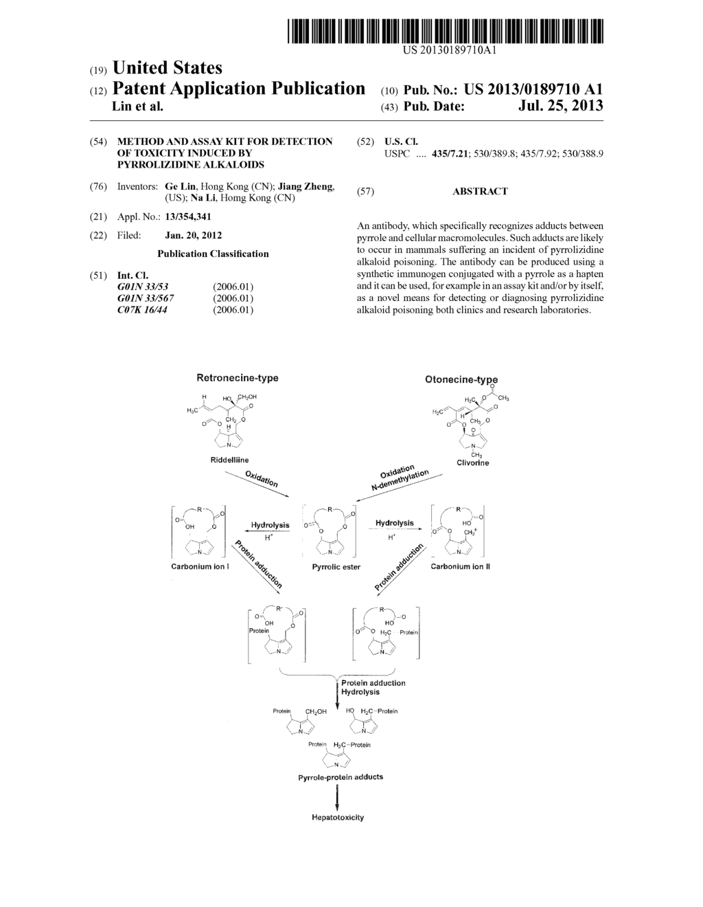 Method And Assay Kit For Detection Of Toxicity Induced By Pyrrolizidine     Alkaloids - diagram, schematic, and image 01