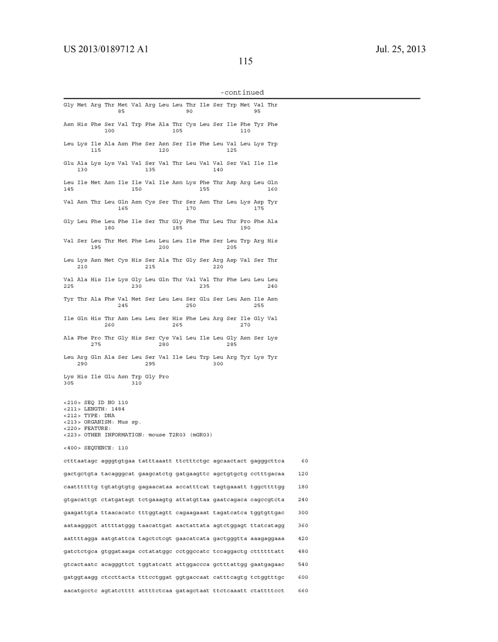 T2R, A NOVEL FAMILY OF TASTE RECEPTORS - diagram, schematic, and image 123