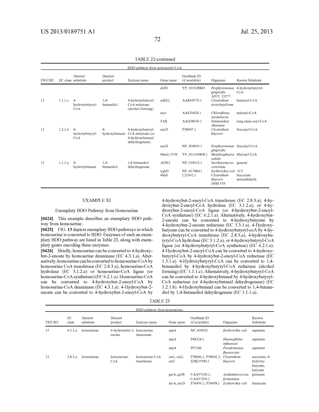 MICROORGANISMS FOR THE PRODUCTION OF 1,4-BUTANEDIOL, 4-HYDROXYBUTANAL,     4-HYDROXYBUTYRYL-COA, PUTRESCINE AND RELATED COMPOUNDS, AND METHODS     RELATED THERETO - diagram, schematic, and image 141