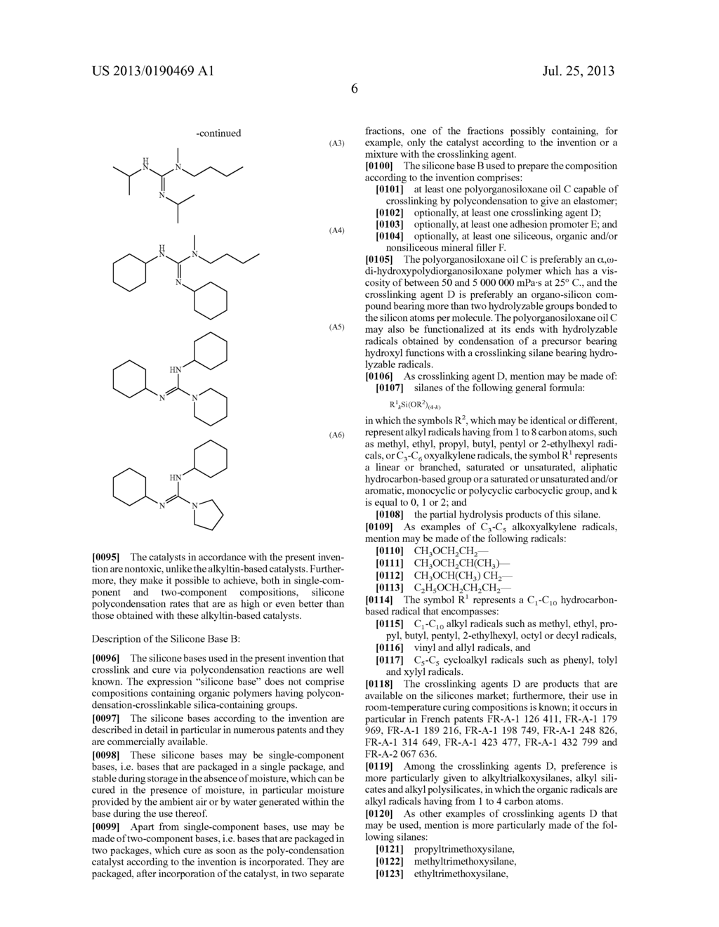 COMPOUNDS HAVING A GUANIDINE STRUCTURE AND USE OF SAME AS     ORGANOPOLYSILOXANE POLYCONDENSATION CATALYSTS - diagram, schematic, and image 08