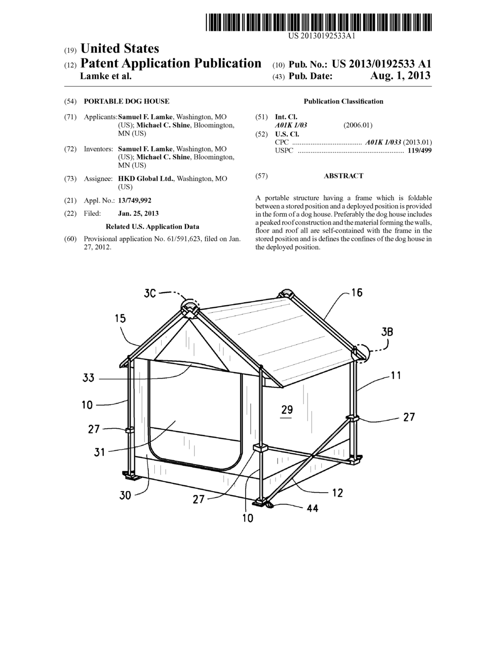 PORTABLE DOG HOUSE - diagram, schematic, and image 01