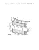 RECONFIGURABLE FRONT AND UPPER ONE PIECE BAFFLES FOR DIRECTING INCOMING     AIR FROM A VEHICLE FRONT FASCIA TO A RADIATOR COOLING MODULE diagram and image