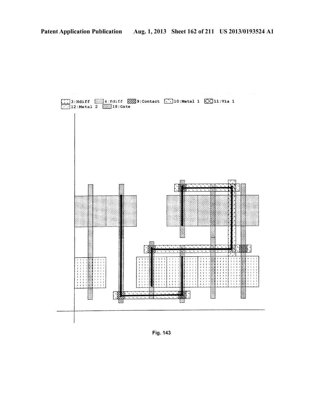 Cross-Coupled Transistor Circuit Having Diffusion Regions of Common Node     on Opposing Sides of Same Gate Electrode Track and Gate Node Connection     Through Single Interconnect Layer - diagram, schematic, and image 163