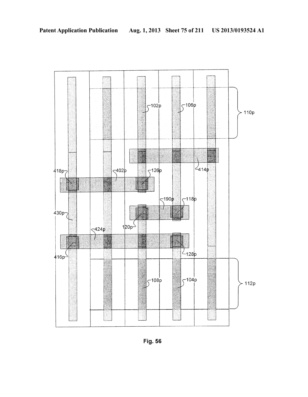 Cross-Coupled Transistor Circuit Having Diffusion Regions of Common Node     on Opposing Sides of Same Gate Electrode Track and Gate Node Connection     Through Single Interconnect Layer - diagram, schematic, and image 76