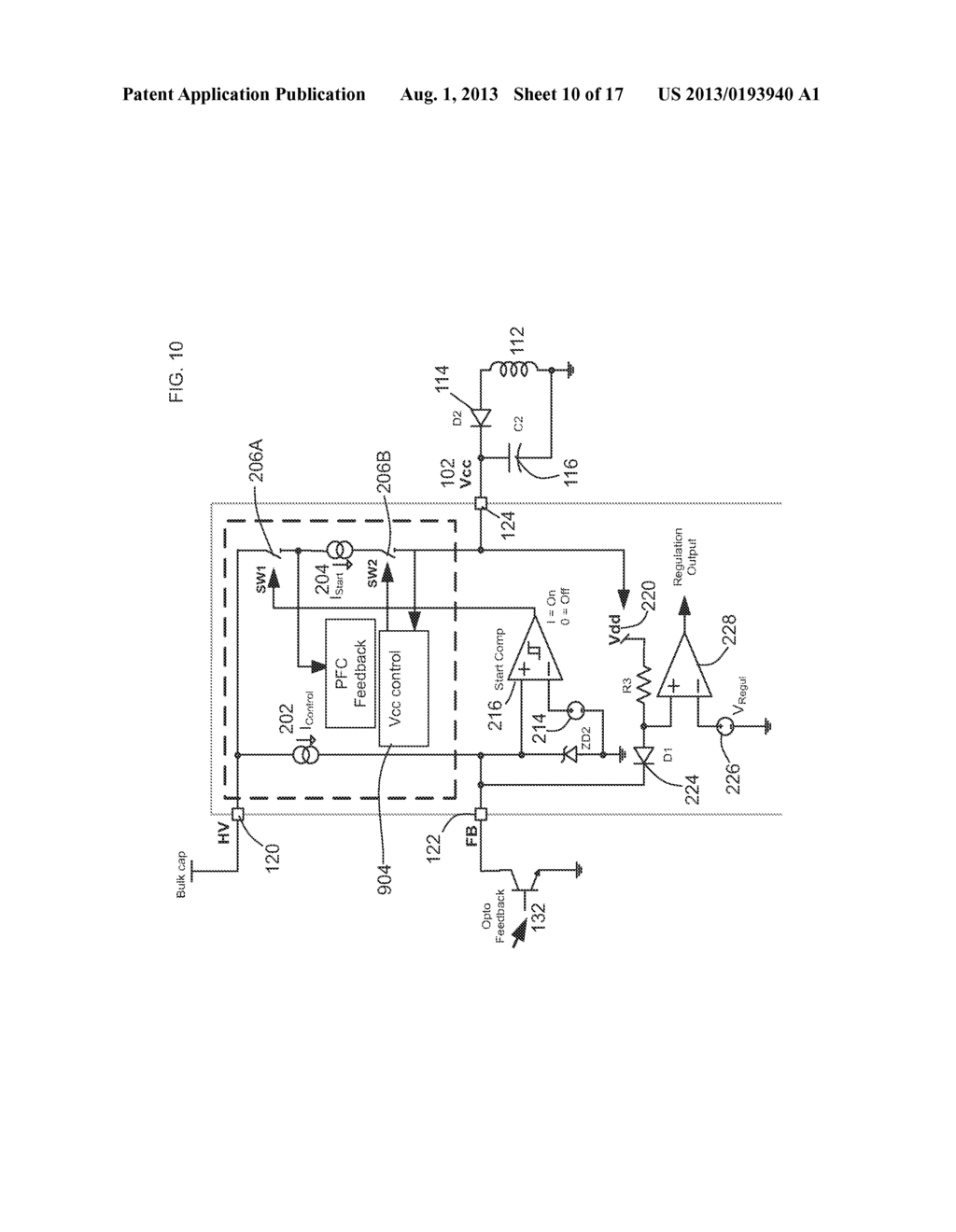 METHOD OF FORMING A SWITCHED MODE POWER SUPPLY CONTROLLER DEVICE WITH AN     OFF MODE AND STRUCTURE THEREFOR - diagram, schematic, and image 11