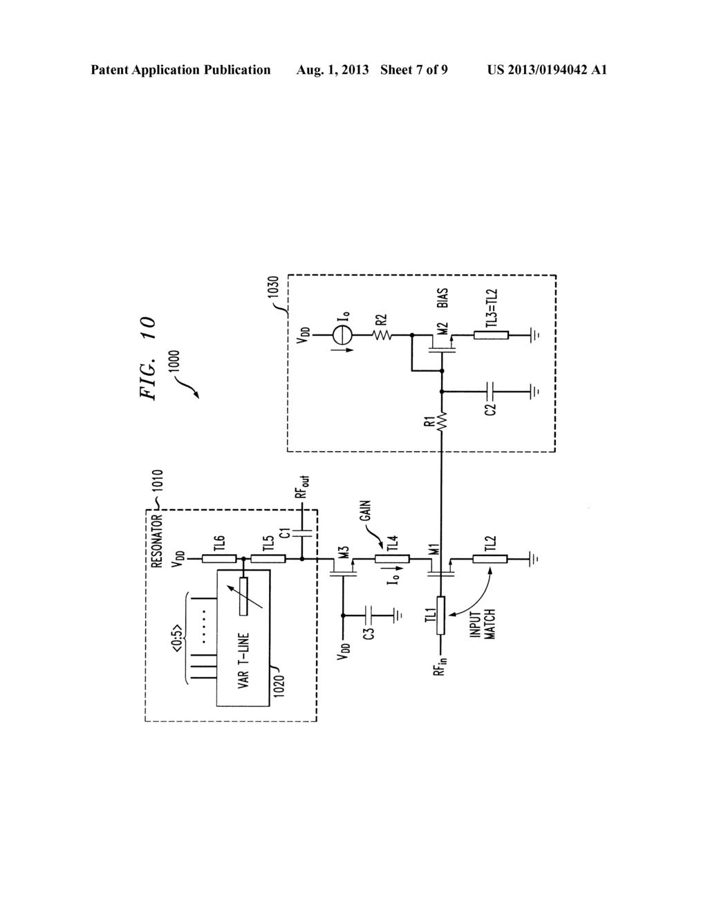 Multi-Stage Amplifier Using Tunable Transmission Lines and Frequency     Response Calibration of Same - diagram, schematic, and image 08