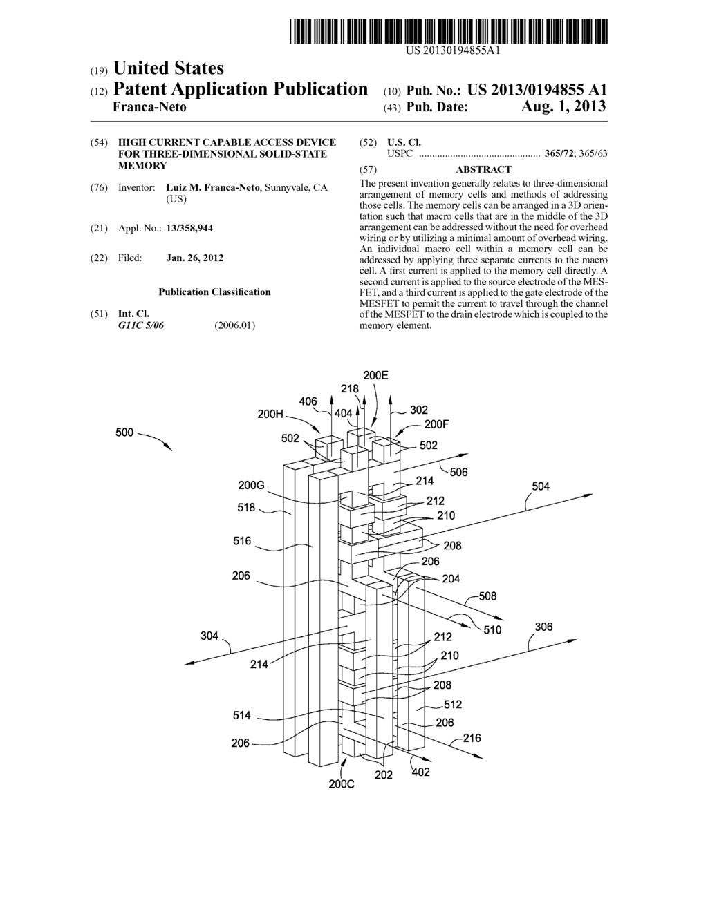 HIGH CURRENT CAPABLE ACCESS DEVICE FOR THREE-DIMENSIONAL SOLID-STATE     MEMORY - diagram, schematic, and image 01