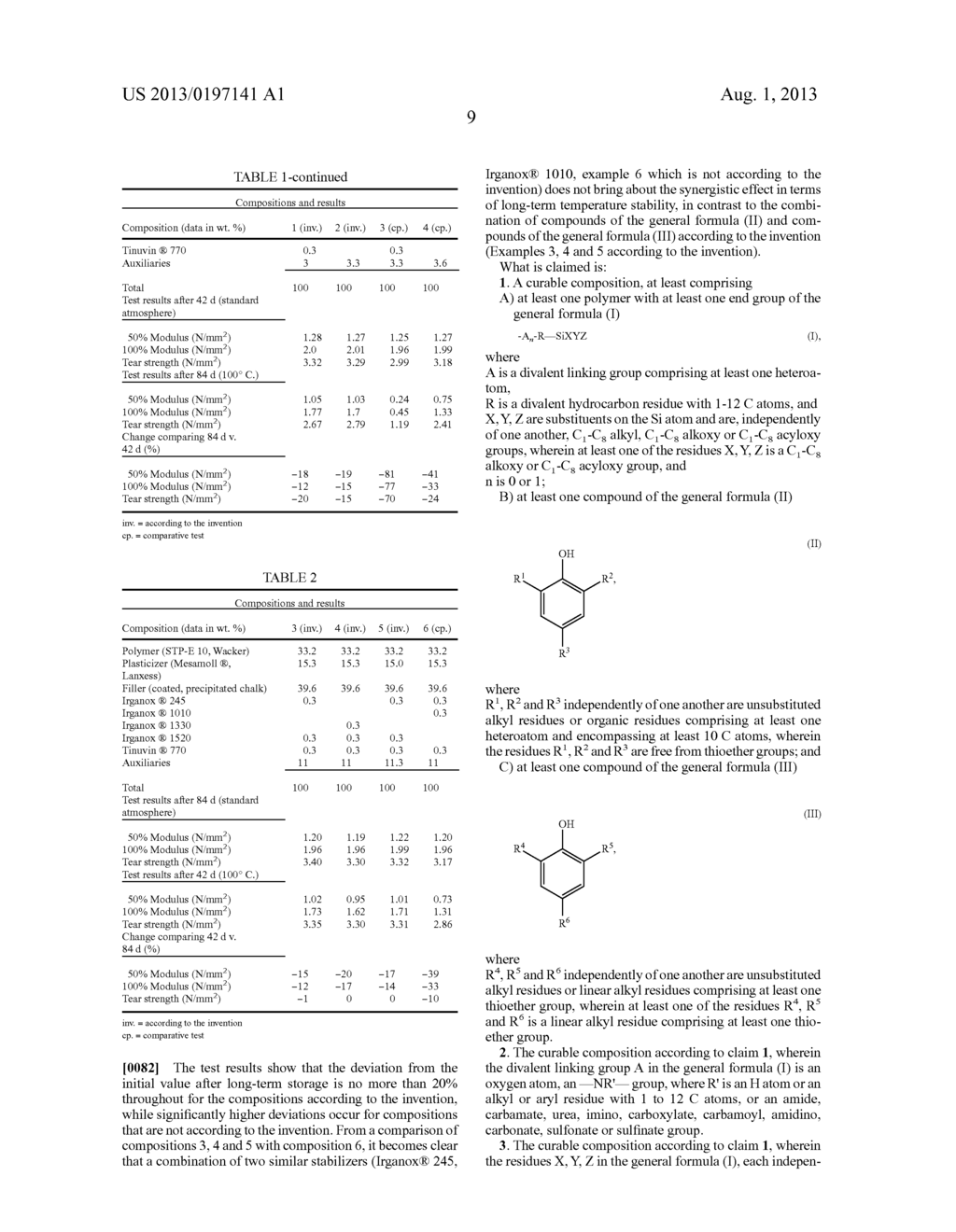 CURABLE COMPOSITION HAVING COMBINED STABILIZERS - diagram, schematic, and image 10