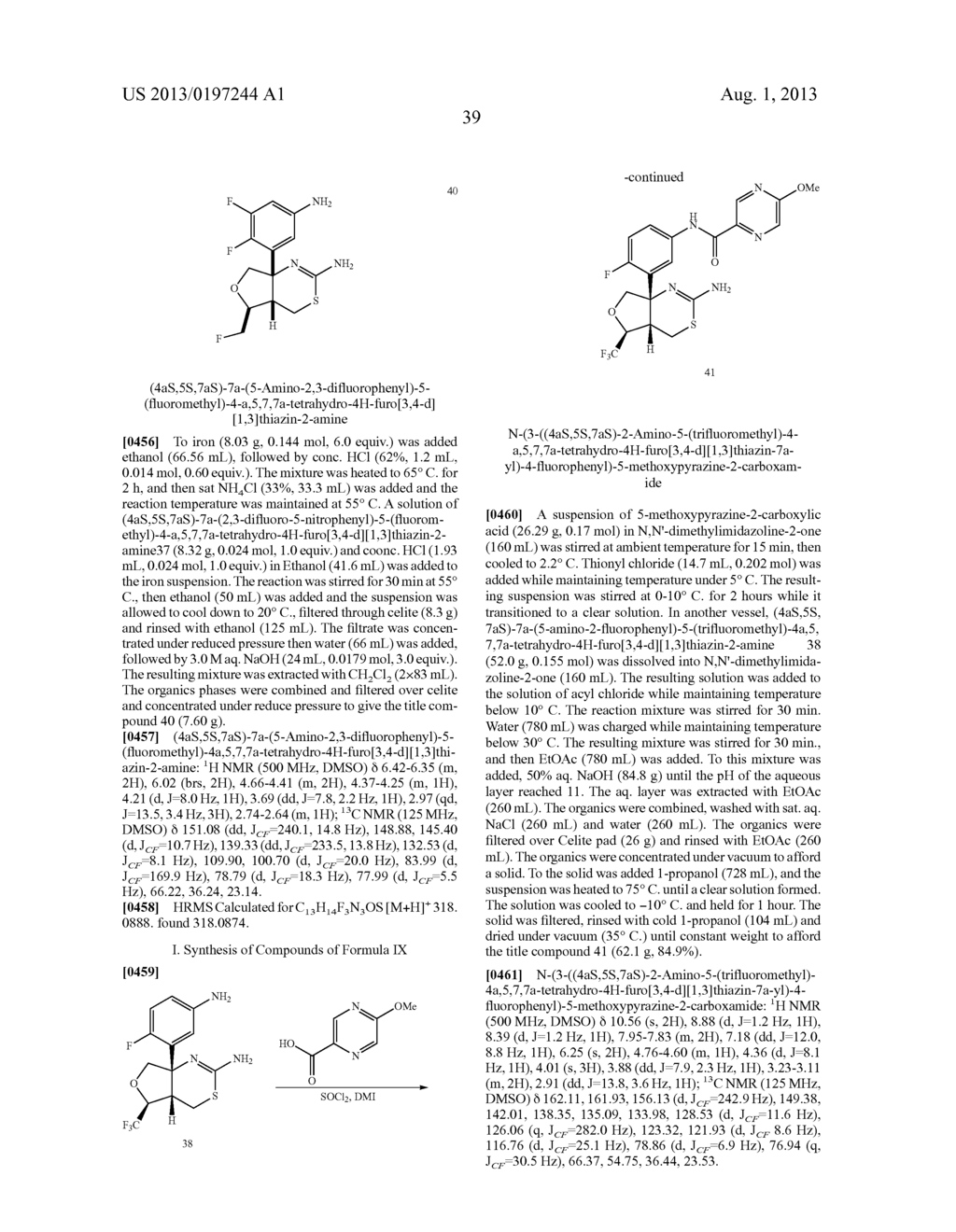 METHODS AND COMPOUNDS USEFUL IN THE SYNTHESIS OF FUSED     AMINODIHYDROTHIAZINE DERIVATIVES - diagram, schematic, and image 43