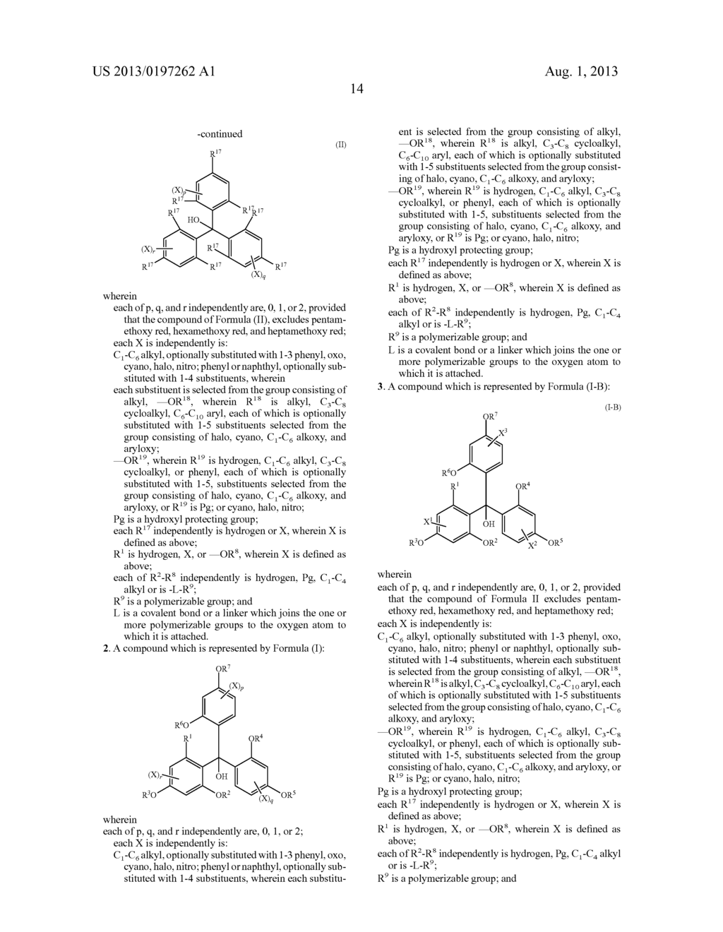 TRISUBSTITUTED METHYL ALCOHOLS AND THEIR POLYMERIZABLE DERIVATIVES - diagram, schematic, and image 15