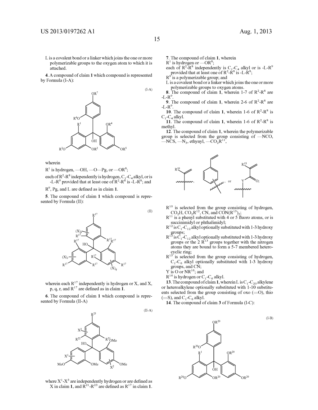 TRISUBSTITUTED METHYL ALCOHOLS AND THEIR POLYMERIZABLE DERIVATIVES - diagram, schematic, and image 16