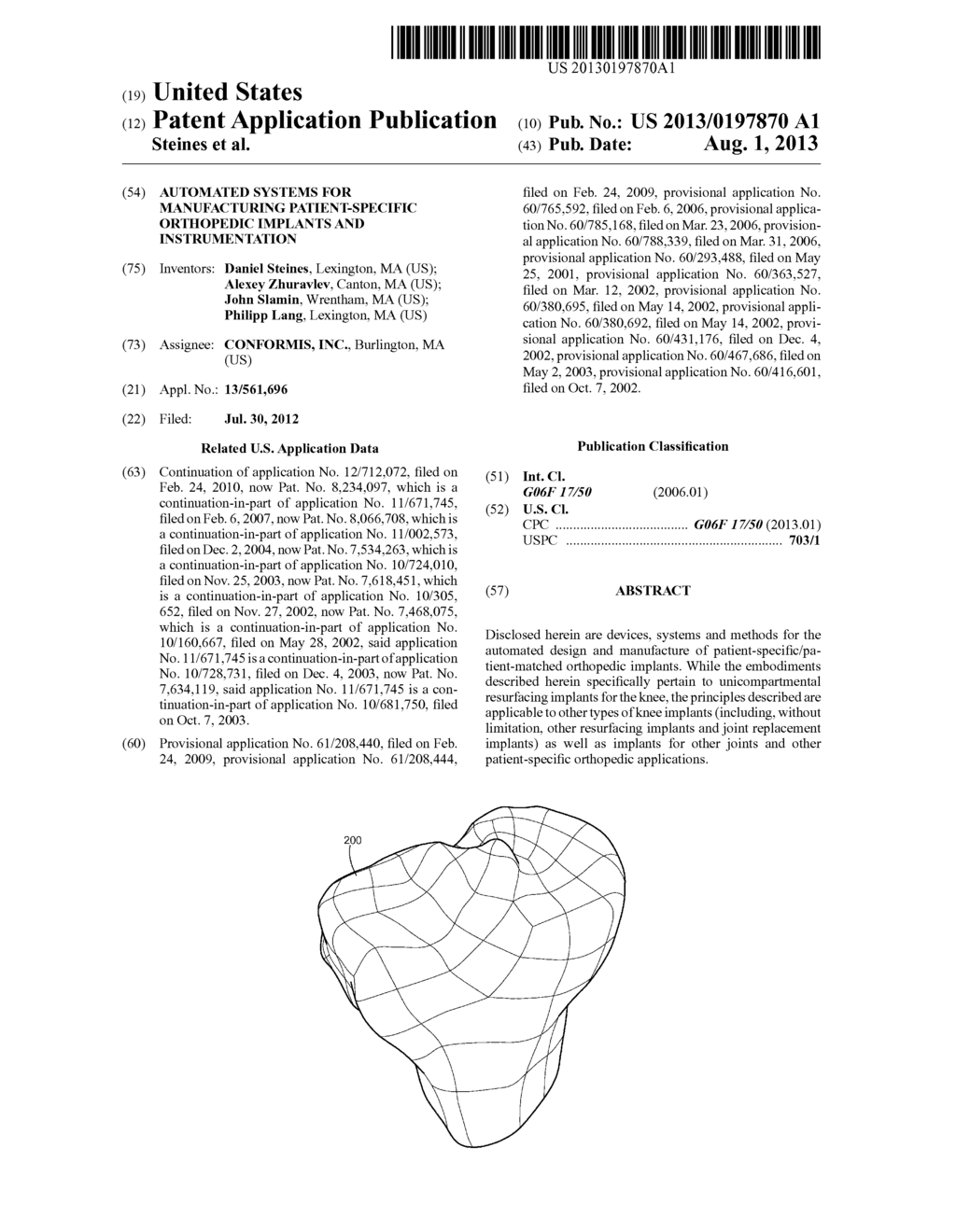 Automated Systems for Manufacturing Patient-Specific Orthopedic Implants     and Instrumentation - diagram, schematic, and image 01