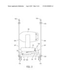 SUPPORT STRUCTURE WITH STOWED IMPLEMENT BRACKET diagram and image