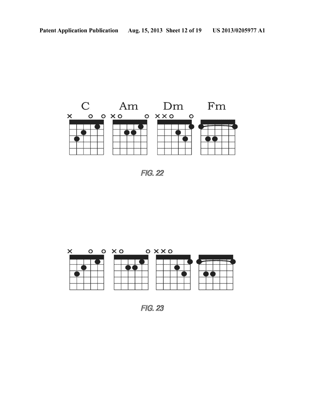 SYSTEM AND METHOD TO GENERATE AND MANIPULATE STRING-INSTRUMENT CHORD GRIDS     IN A DIGITAL AUDIO WORKSTATION - diagram, schematic, and image 13