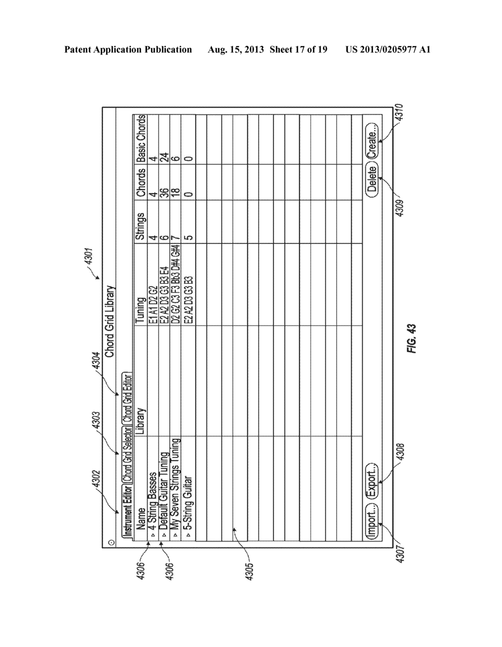 SYSTEM AND METHOD TO GENERATE AND MANIPULATE STRING-INSTRUMENT CHORD GRIDS     IN A DIGITAL AUDIO WORKSTATION - diagram, schematic, and image 18