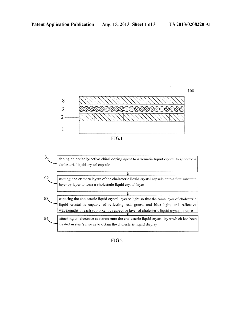 CHOLESTERIC LIQUID DISPLAY AND METHOD FOR PREPARING THE SAME - diagram, schematic, and image 02