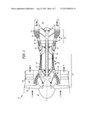 GAS TURBINE ENGINE COMPONENT WITH CONVERGING/DIVERGING COOLING PASSAGE diagram and image