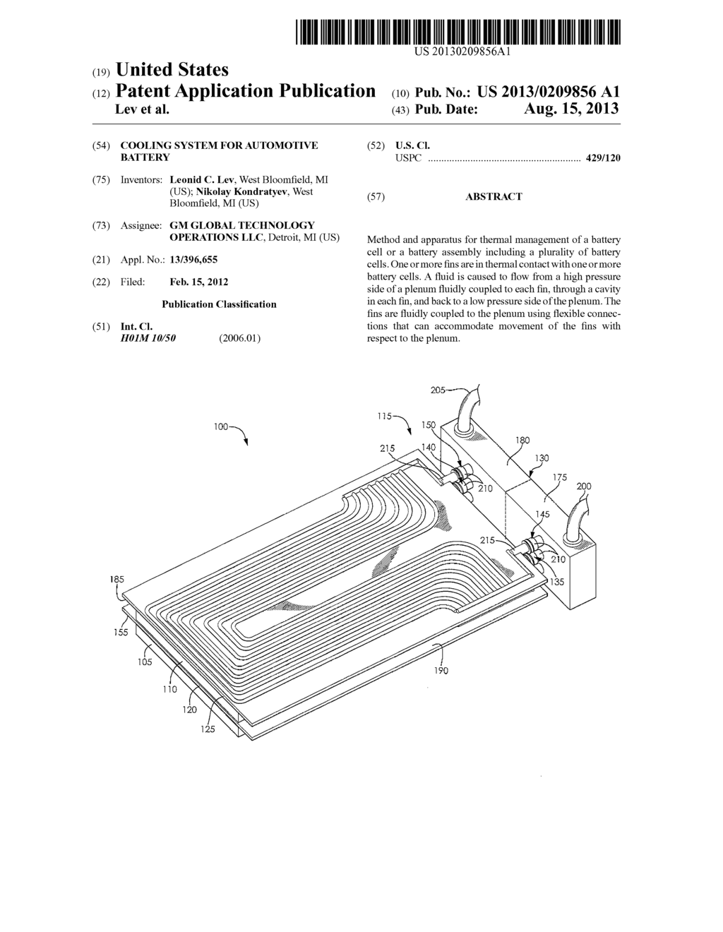 COOLING SYSTEM FOR AUTOMOTIVE BATTERY - diagram, schematic, and image 01