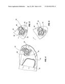 MOVEMENT DEVICE FOR A HELMET FOR MOVING A FIRST ELEMENT OF THE HELMET WITH     RESPECT TO A SECOND ELEMENT OF THE HELMET diagram and image