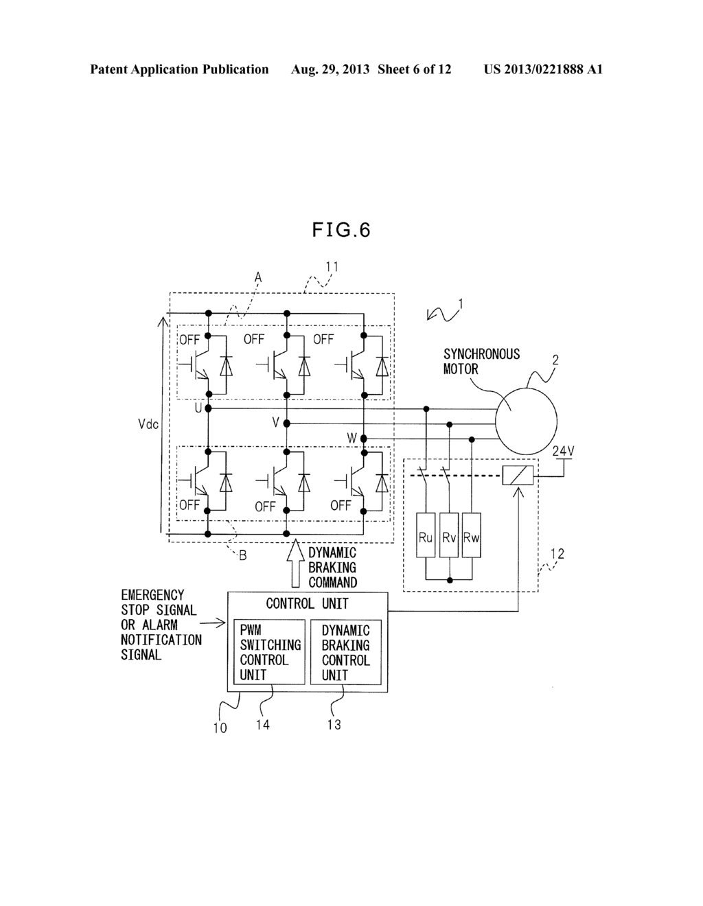 MOTOR DRIVE APPARATUS EQUIPPED WITH DYNAMIC BRAKING CONTROL UNIT - diagram, schematic, and image 07