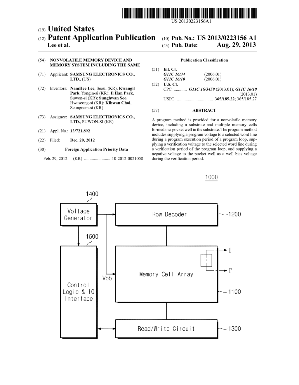 NONVOLATILE MEMORY DEVICE AND MEMORY SYSTEM INCLUDING THE SAME - diagram, schematic, and image 01