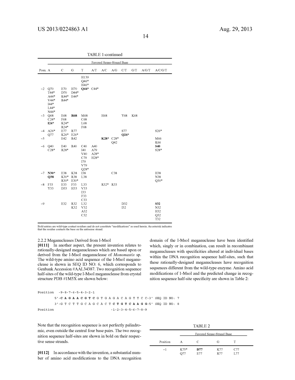 RATIONALLY-DESIGNED MEGANUCLEASES WITH RECOGNITION SEQUENCES FOUND IN     DNASE HYPERSENSITIVE REGIONS OF THE HUMAN GENOME - diagram, schematic, and image 23