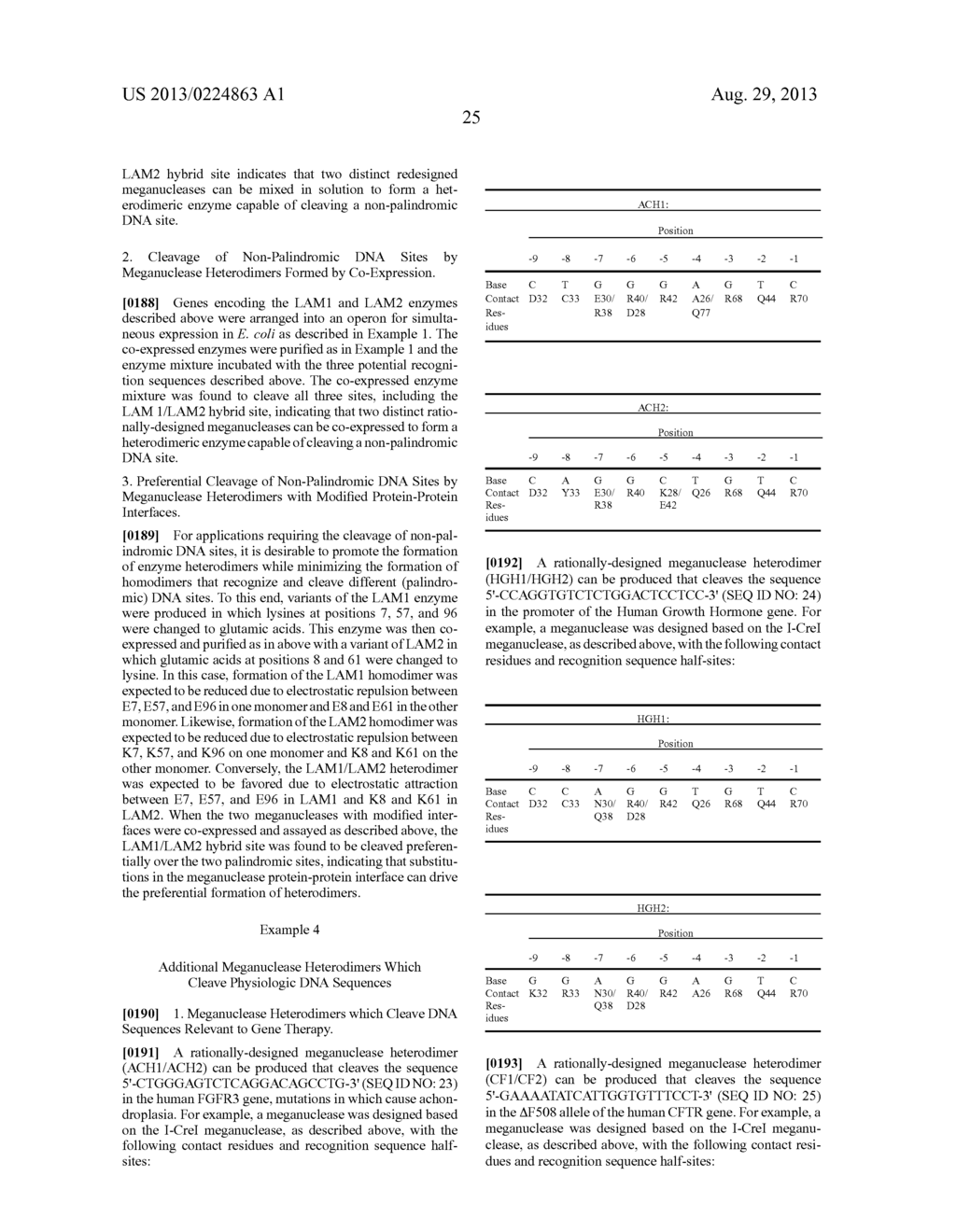 RATIONALLY-DESIGNED MEGANUCLEASES WITH RECOGNITION SEQUENCES FOUND IN     DNASE HYPERSENSITIVE REGIONS OF THE HUMAN GENOME - diagram, schematic, and image 34