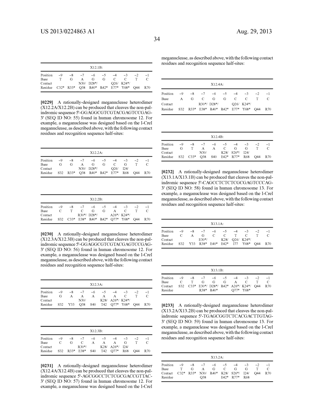 RATIONALLY-DESIGNED MEGANUCLEASES WITH RECOGNITION SEQUENCES FOUND IN     DNASE HYPERSENSITIVE REGIONS OF THE HUMAN GENOME - diagram, schematic, and image 43