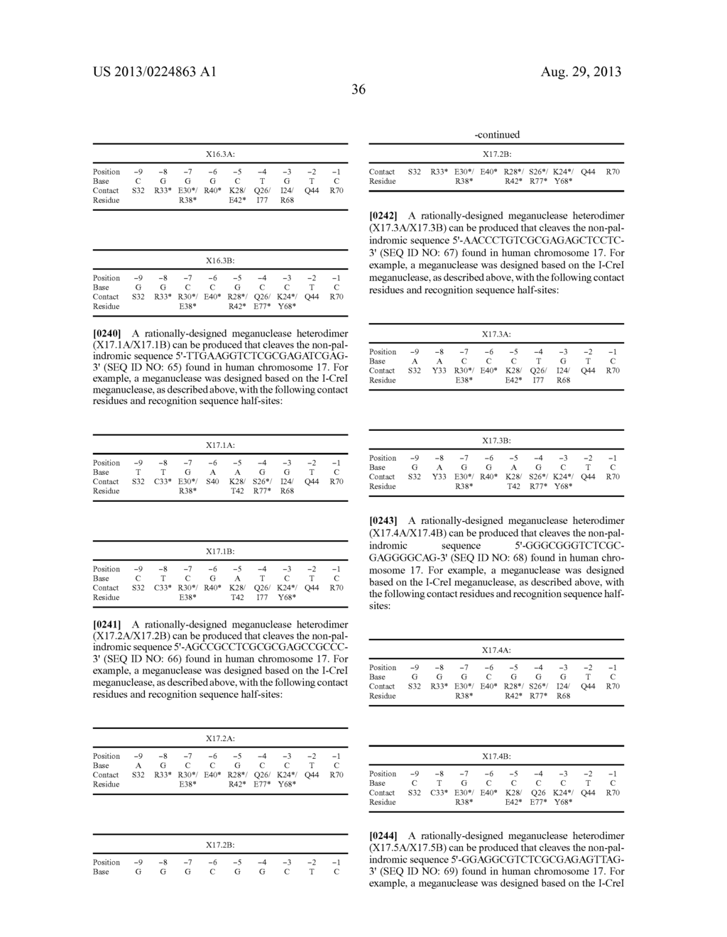 RATIONALLY-DESIGNED MEGANUCLEASES WITH RECOGNITION SEQUENCES FOUND IN     DNASE HYPERSENSITIVE REGIONS OF THE HUMAN GENOME - diagram, schematic, and image 45