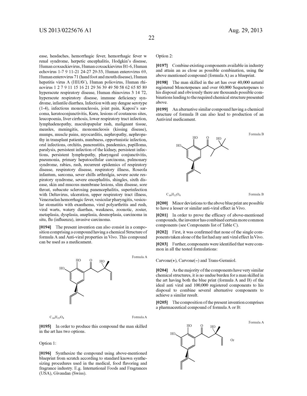 VIRAL INHIBITOR COMPOSITIONS FOR IN VIVO THERAPEUTIC USE COMPRISING A     COMBINATION OF (-) -CARVONE, GERANIOL AND A FURTHER ESSENTIAL OIL     COMPONENT - diagram, schematic, and image 23