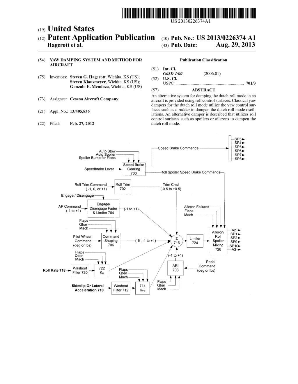 Yaw Damping System And Method For Aircraft - diagram, schematic, and image 01