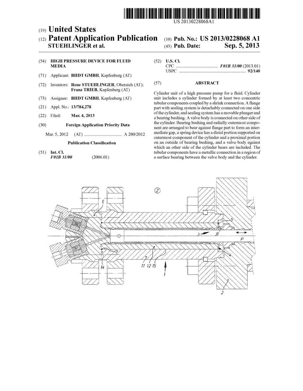 HIGH PRESSURE DEVICE FOR FLUID MEDIA - diagram, schematic, and image 01