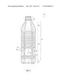 PLASTIC CONTAINER WITH ELONGATED VERTICAL FORMATION diagram and image