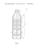 PLASTIC CONTAINER WITH ELONGATED VERTICAL FORMATION diagram and image