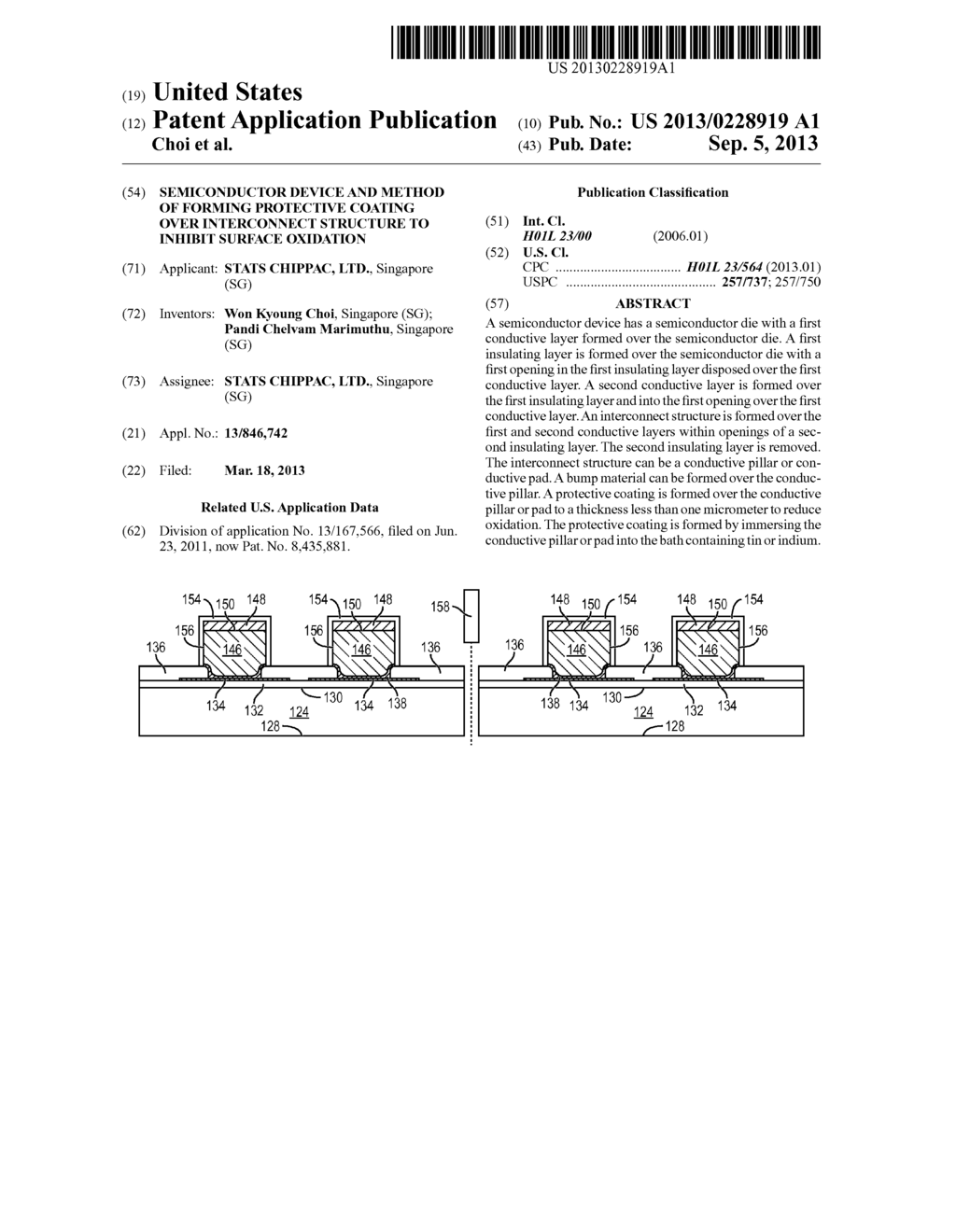 Semiconductor Device and Method of Forming Protective Coating Over     Interconnect Structure to Inhibit Surface Oxidation - diagram, schematic, and image 01