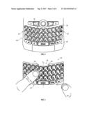 Ramped-Key Keyboard for a Handheld Mobile Communication Device diagram and image