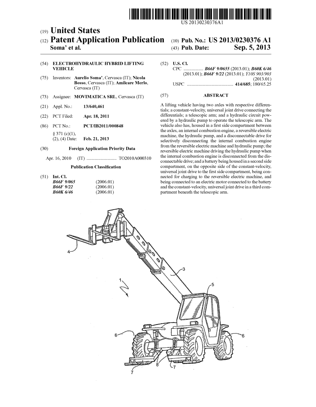 ELECTROHYDRAULIC HYBRID LIFTING VEHICLE - diagram, schematic, and image 01