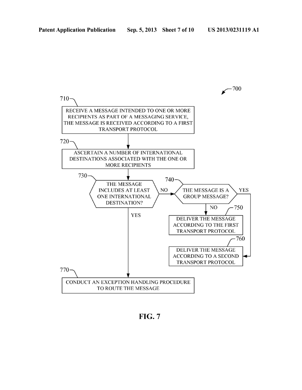 INTELLIGENT ROUTING OF COMMUNICATIONS TO AN INTERNATIONAL NUMBER IN A     MESSAGING SERVICE - diagram, schematic, and image 08