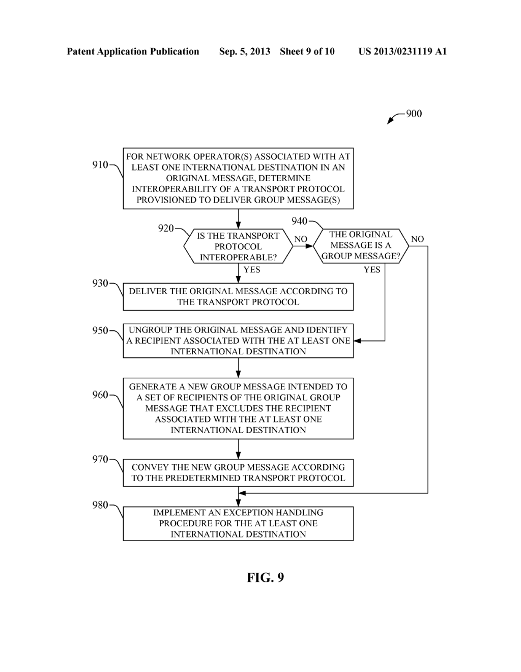 INTELLIGENT ROUTING OF COMMUNICATIONS TO AN INTERNATIONAL NUMBER IN A     MESSAGING SERVICE - diagram, schematic, and image 10