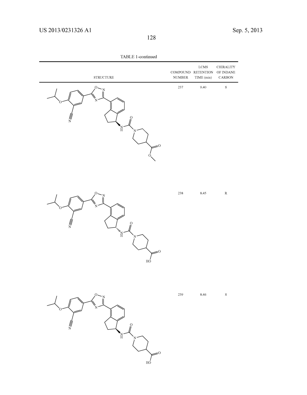 SELECTIVE SPHINGOSINE 1 PHOSPHATE RECEPTOR MODULATORS AND METHODS OF     CHIRAL SYNTHESIS - diagram, schematic, and image 129