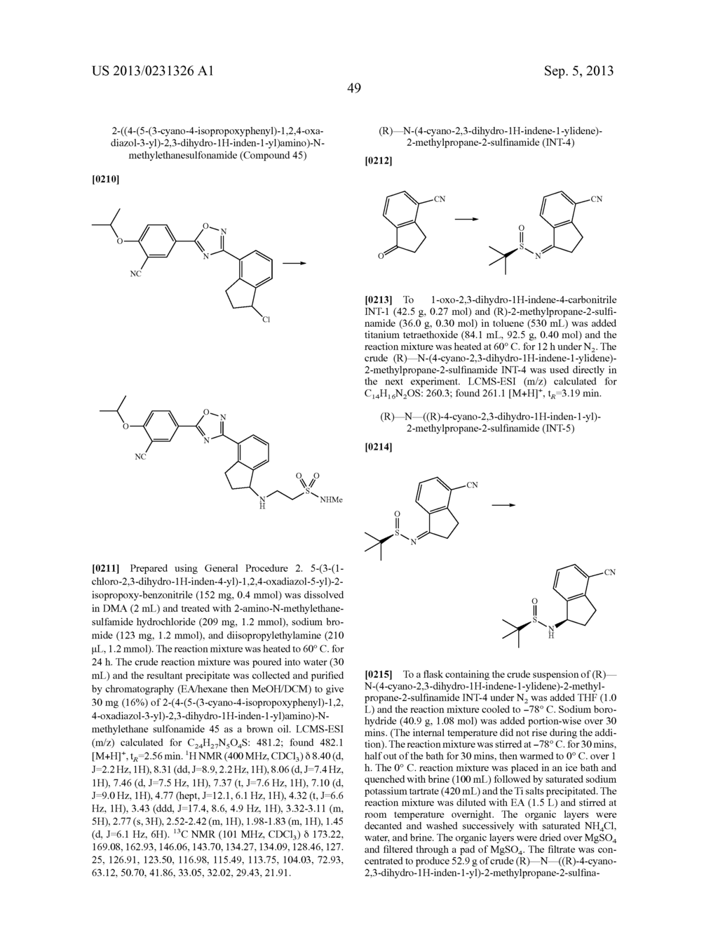 SELECTIVE SPHINGOSINE 1 PHOSPHATE RECEPTOR MODULATORS AND METHODS OF     CHIRAL SYNTHESIS - diagram, schematic, and image 50