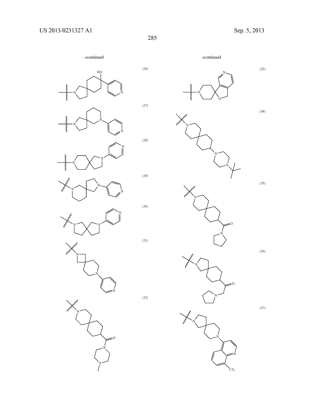 Substituted Spiro-Amide Compounds - diagram, schematic, and image 285