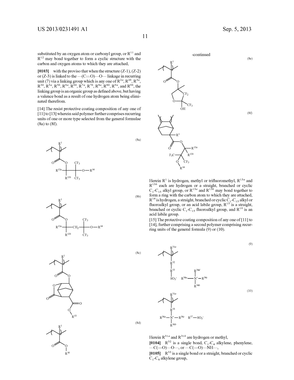 FLUORINATED MONOMER OF CYCLIC ACETAL STRUCTURE, POLYMER, RESIST PROTECTIVE     COATING COMPOSITION, RESIST COMPOSITION, AND PATTERNING PROCESS - diagram, schematic, and image 12