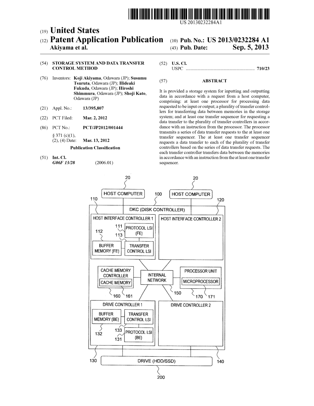 STORAGE SYSTEM AND DATA TRANSFER CONTROL METHOD - diagram, schematic, and image 01