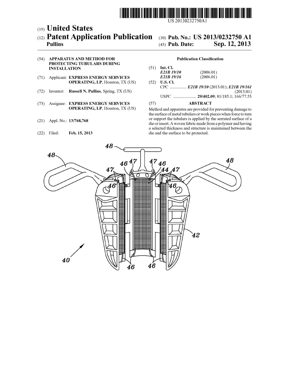 APPARATUS AND METHOD FOR PROTECTING TUBULARS DURING INSTALLATION - diagram, schematic, and image 01