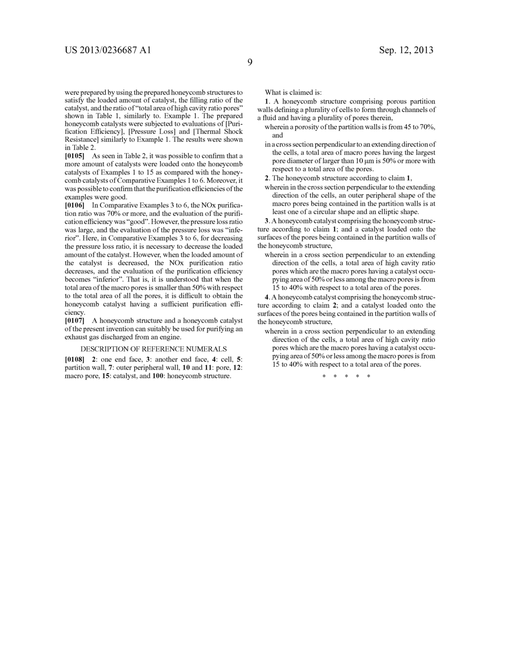 HONEYCOMB STRUCTURE AND HONEYCOMB CATALYST - diagram, schematic, and image 12