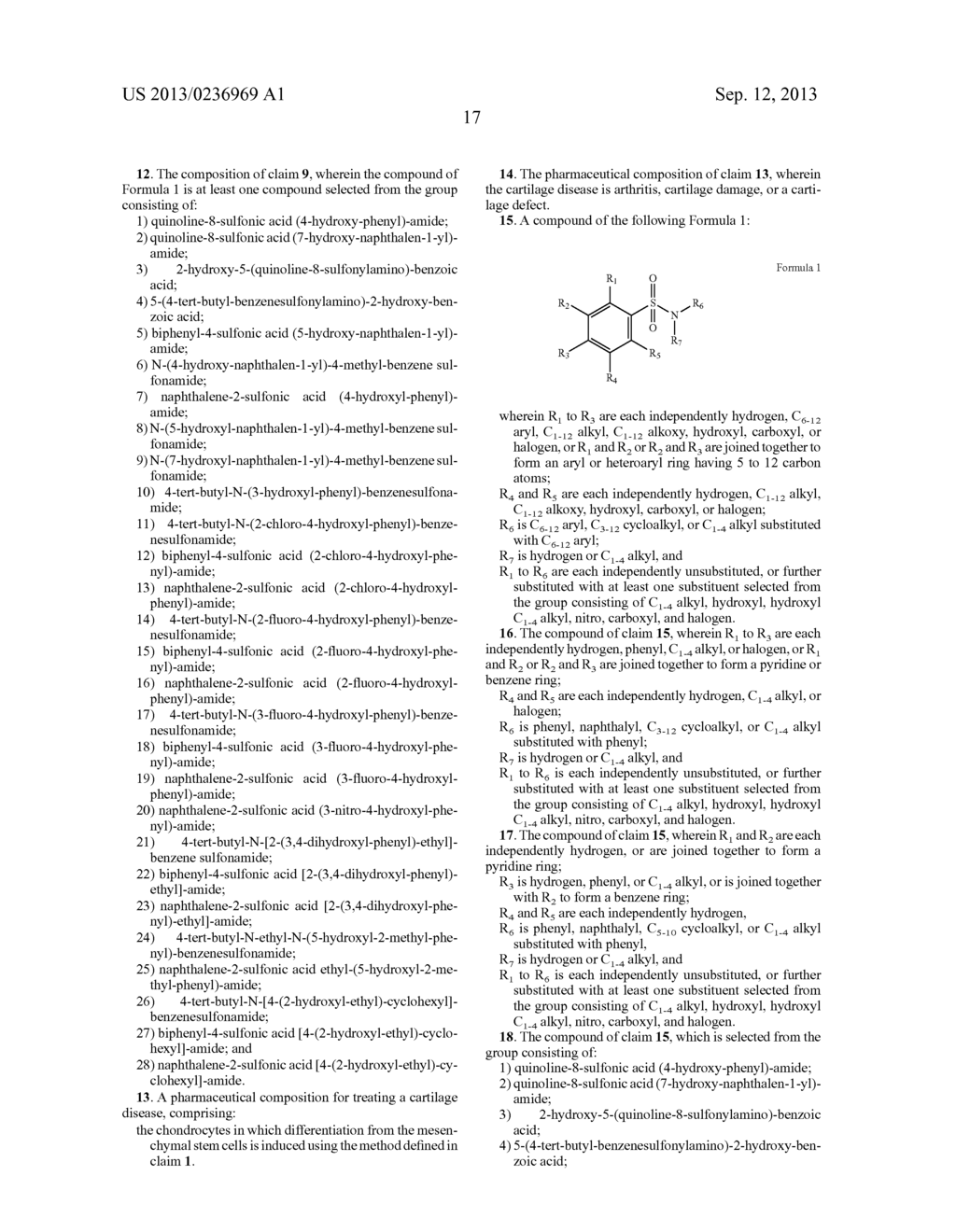 Use of Compounds for Inducing Differentiation of Mesenchymal Stem Cells to     Chondrocytes - diagram, schematic, and image 21