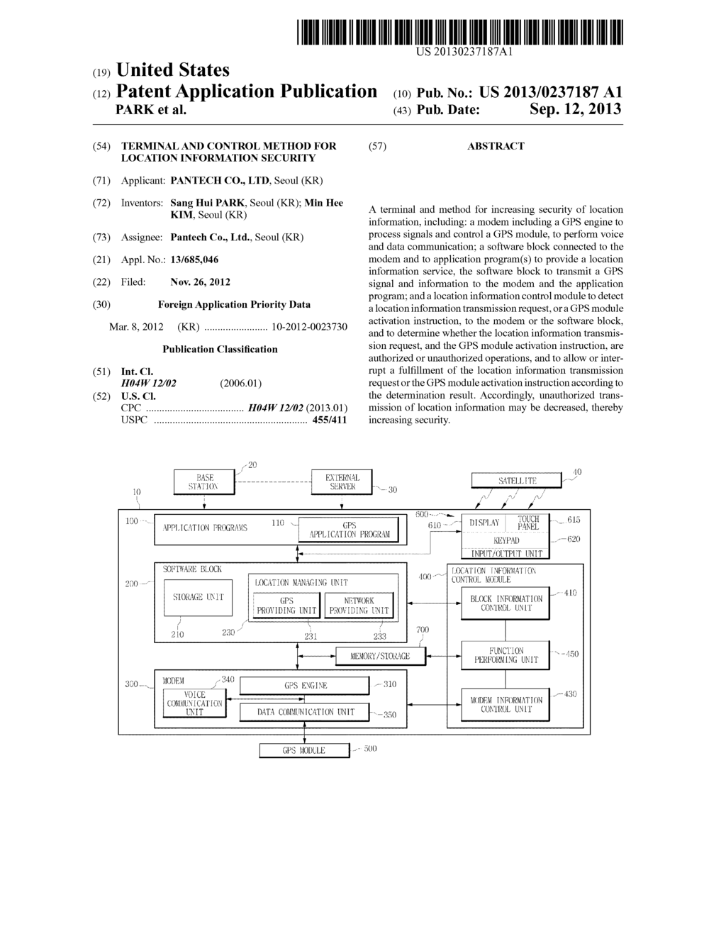 TERMINAL AND CONTROL METHOD FOR LOCATION INFORMATION SECURITY - diagram, schematic, and image 01